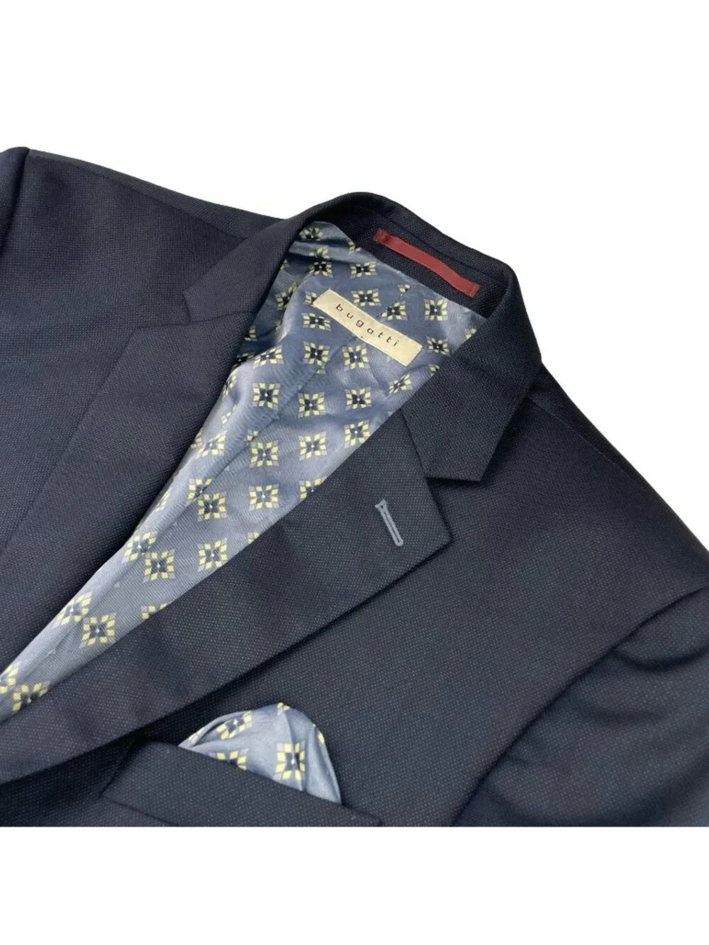 Bugatti Men’s Wool Blend 2-Button Blazer Navy Blue • 40R US | 50 EU